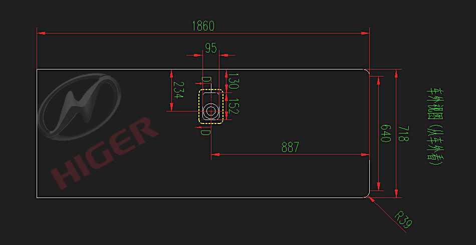 Middle door interior panel