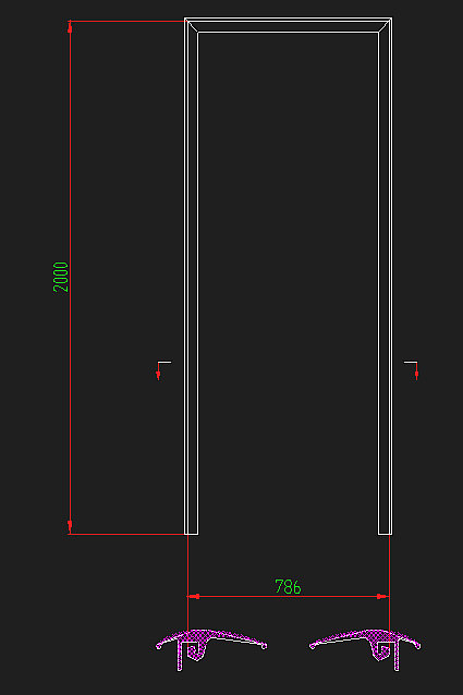 полоса изгиба (пояснительная полоса дверной рамы)