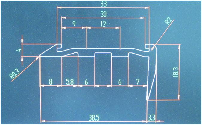 External corner aluminum profile strips with warning lines