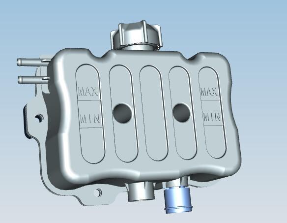 Expansion tank assembly, square, 1.8L, plastic material