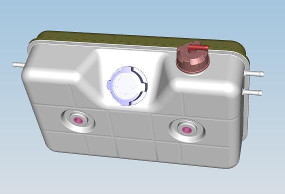 Expansion tank assembly, square, 8.5L, plastic