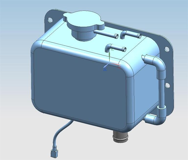 Expansion water tank, cuboid, 2.6L