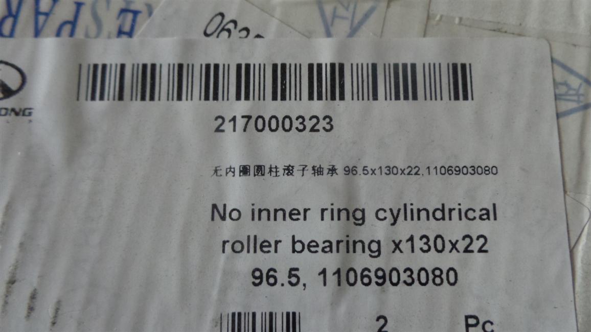 Cylindrical roller bearing without inner ring, 96.5*130*22, 1106903080-2