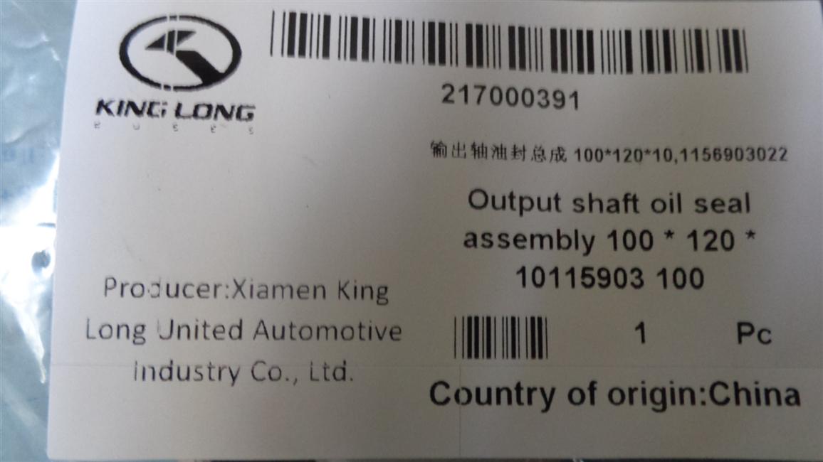 Output shaft oil seal assembly 100*120*10,1156903022