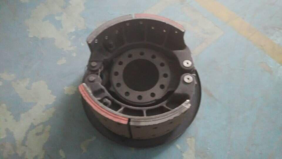 Rear brake base plate with brake shoe and dust cover assembly, 224200378 old state