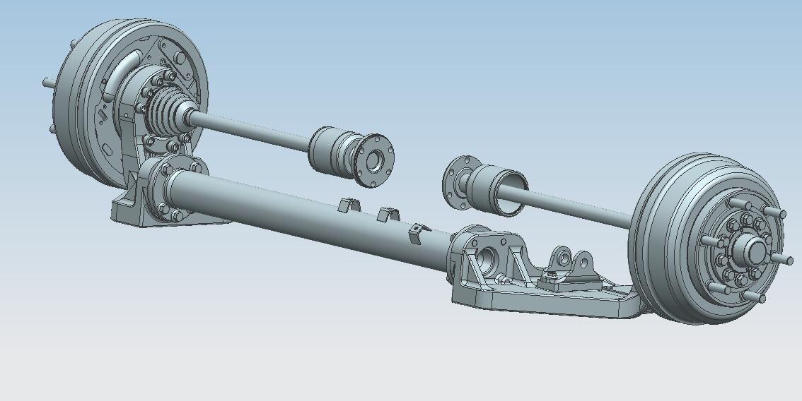 Rear axle, stop, square, 3t, none, JY24R890Y-WS1-XMQ02 hydraulic brake drum type drive shaft