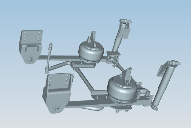 Front air suspension system, guide arm type, YDA10553530, airbag fixed to the lower wing of the frame-1