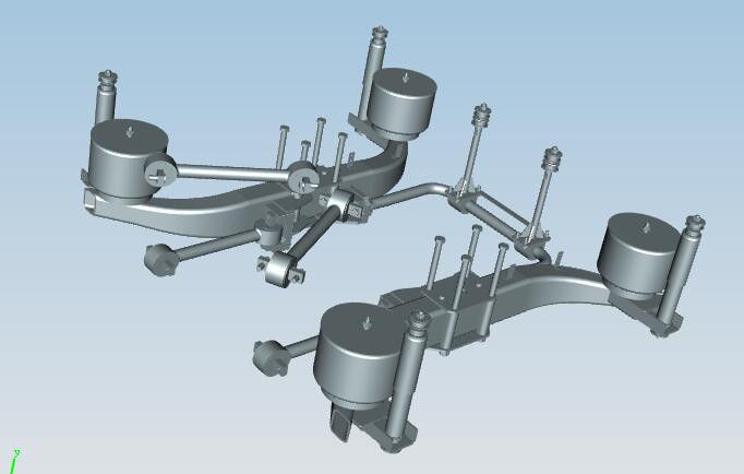 Rear air suspension system, C-type beam structure, YDA21306070