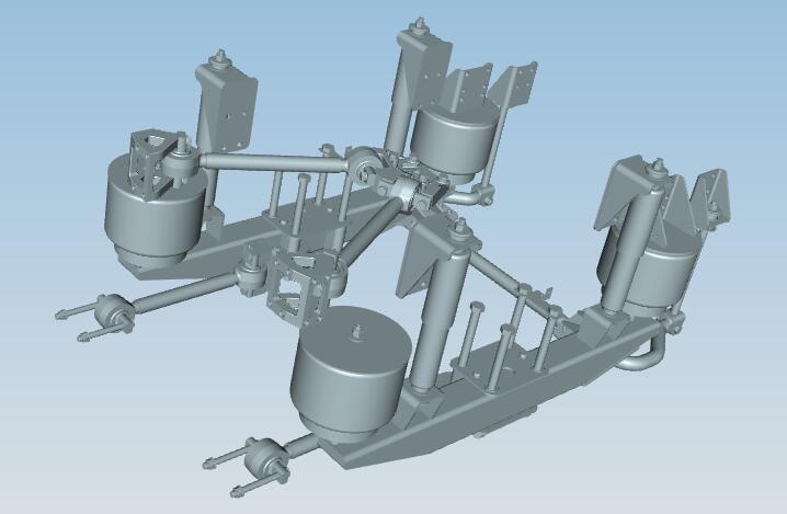 Rear air suspension system, straight beam, drum universal bridge, YDA21102052 (Fease air bag)
