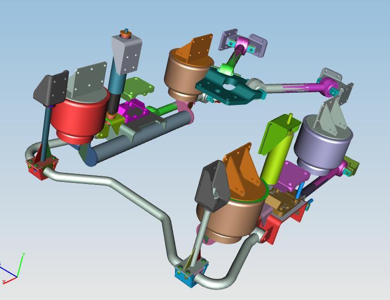 Six-airbag four-link straight beam rear air suspension, dual shock absorber, KMR0902K