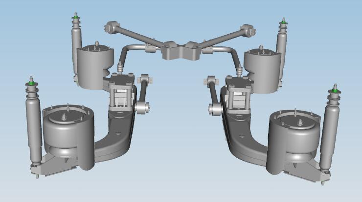 Rear air suspension system, six airbag four-link C-beam, R130A-037-S, Saxophone shock absorber-1