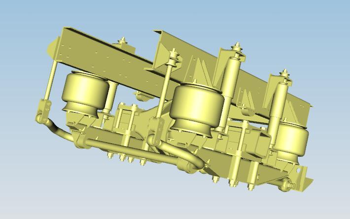 Six airbags, four-link straight beam rear air suspension, R110B252A, 153 bridge, divided whole/split airbag-3