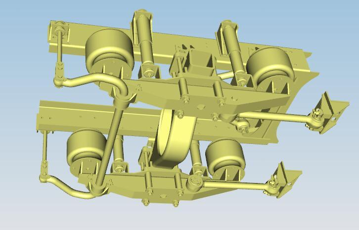 Six airbags, four-link straight beam rear air suspension, R110B252A, 153 bridge, divided whole/split airbag-2