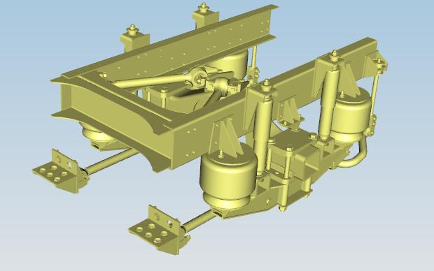 Six airbags, four-link straight beam rear air suspension, R110B252A, 153 bridge, divided whole/split airbag-1