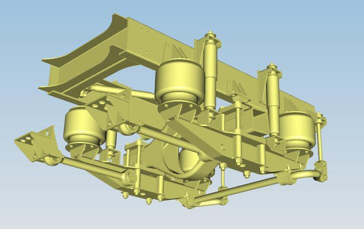 Six airbags, four-link straight beam rear air suspension, R110B252A, 153 bridge, divided whole/split airbag