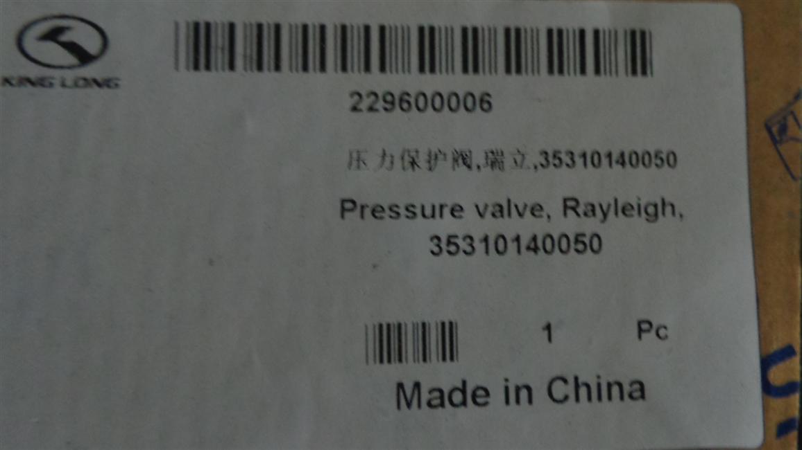 Pressure protection valve, Ruili, 35310140050