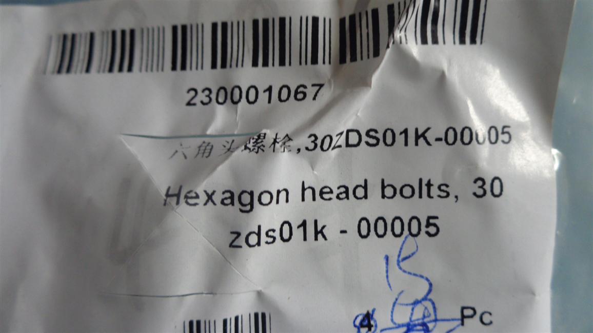 Hexagon head bolt, 30ZDS01K-00005-2