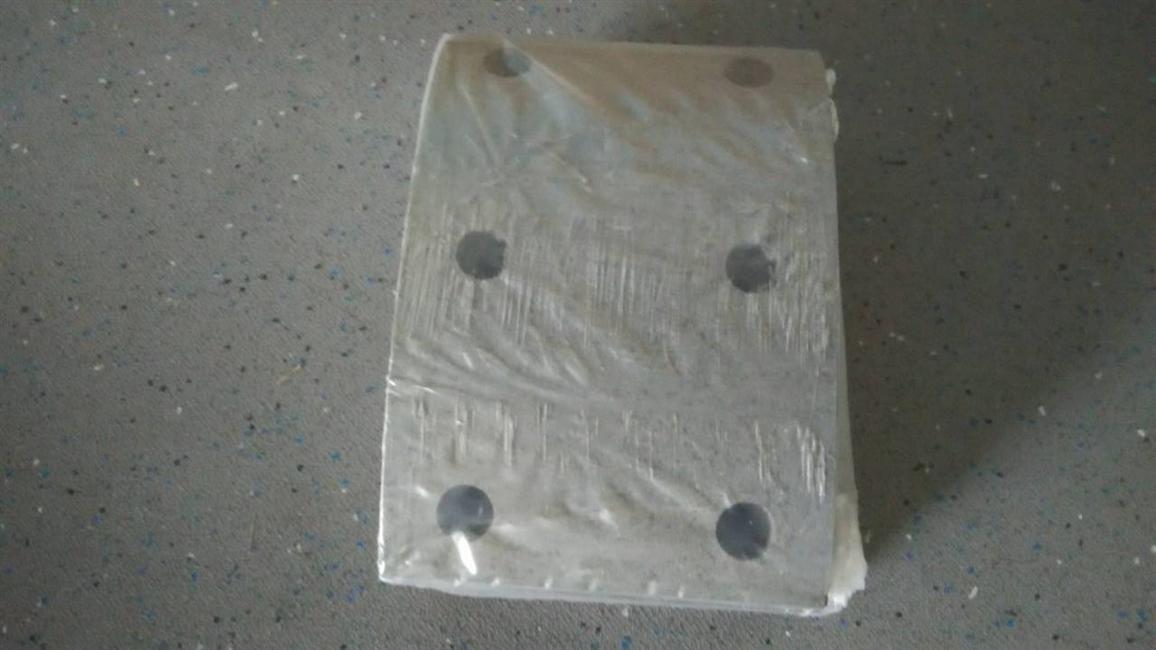 Front drum brake pads (unit set, 1 set of 4 pieces), 6 holes, plate thickness 15, 130*14.5*199