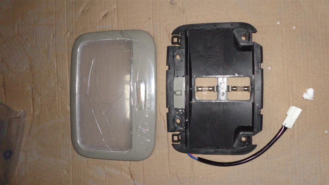 Rear interior ceiling light assembly, passenger area top, rectangle, gray, 10W, 3110, KS2-2