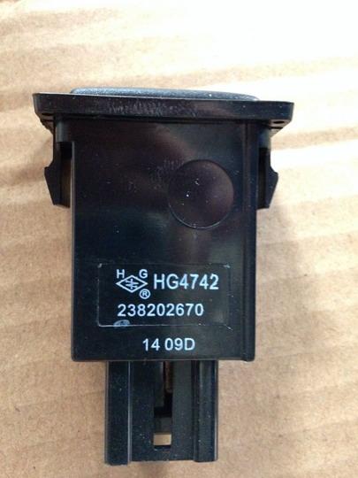 Switch assembly, front fog light, single piece, black, KS