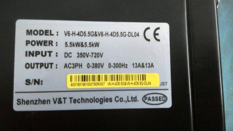 Onduleur, V6-H-4D5.5-DL04, 600V, 380V, 5,5kw, Huateng bleu de l'océan-3