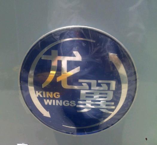 Dragon wing logo, ABS+high-gloss aluminum plate, diameter 185mm, paste
