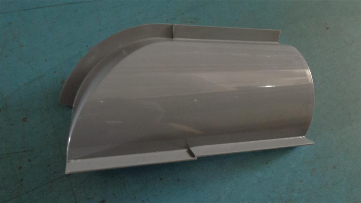 Right front, ABS, plumbing shield end, tourist car, standard radiator