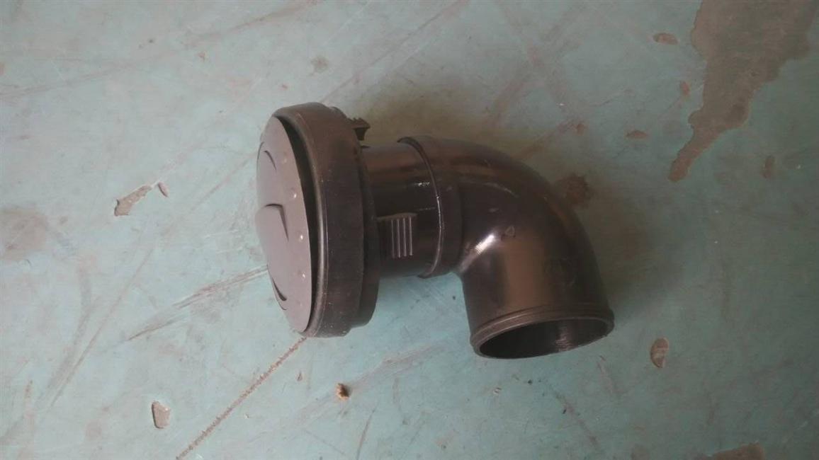 Воздухозаборник с приборами, круглое поколение, черный, D100, локтевой