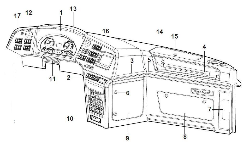 Lower instrument table, 6125CY, left rudder, gray