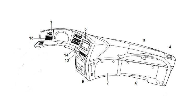 Main instrument table, 6901Y, left rudder, gray