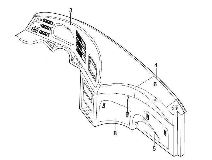 Main instrument table, 6129Y, left rudder