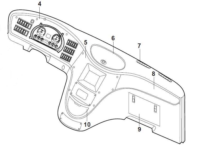 Main instrument table, 6858Y, left rudder