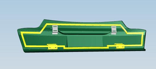 Medium front bumper, 6820G, fiberglass t=3.0, three-stage type