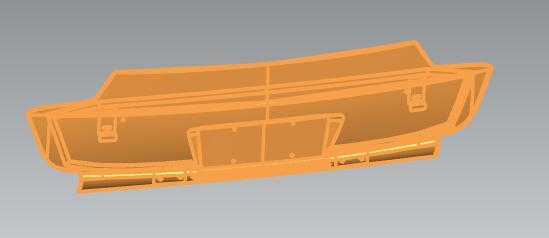 Middle front bumper, 6106G, fiberglass, downturn