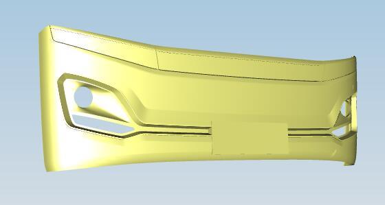 Front bumper, 6601AGBEVL, fiberglass, integrated