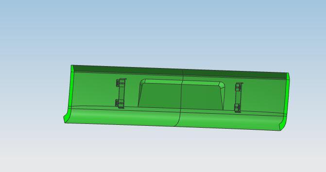 Rear bumper, 6901AY, fiberglass t=3.0, segmented