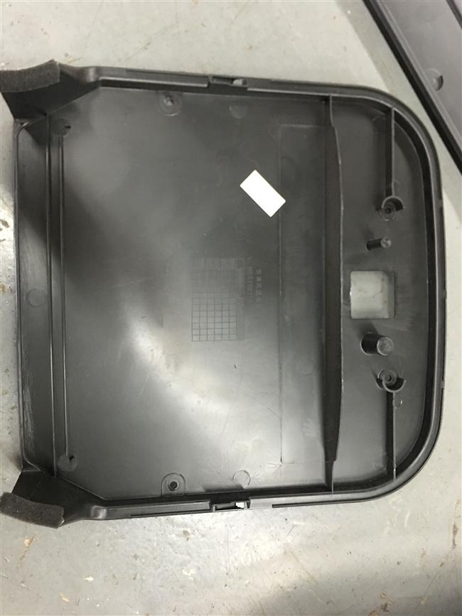 Top cover air conditioning duct, KT, surface unwrapped, flat top, 3665, front section of air duct installation board, black