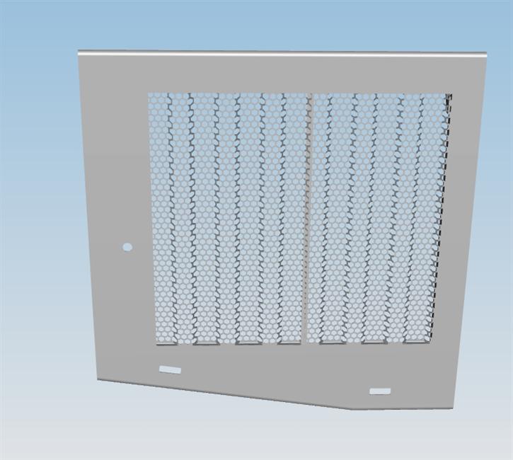 Right heat dissipation bin door, single-axis hinge, aluminum alloy, 6119FY, simple lock, mesh opening, LNG