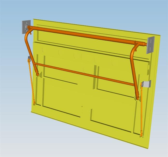 The luggage compartment door on the left, manual exterior swing, aluminum alloy 6119FY, pull rod lock, rear door