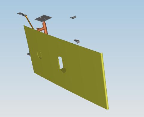 Left three luggage compartment, side compartment door-manual exterior swing, aluminum alloy, 6125HY, tie rod lock-1