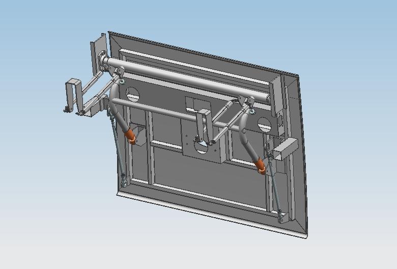 Luggage door, hand sway, aluminum alloy 2.3,6905 (platform), tie rod lock, L1115-3