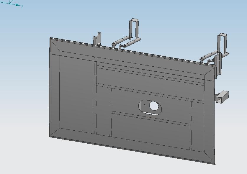 Right second side bin door, hand swing, aluminum alloy 2.3,6905 (platform), tie rod lock, L1435-2
