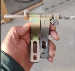 Side door hinge, single-axis hinge, cast steel, left side, high 40mm high open state