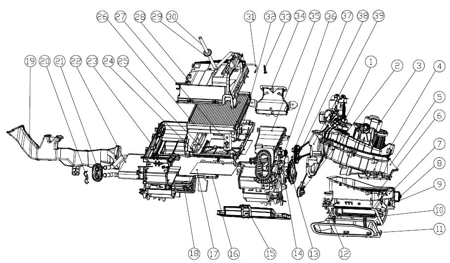 HVAC assembly, left rudder, KS2N