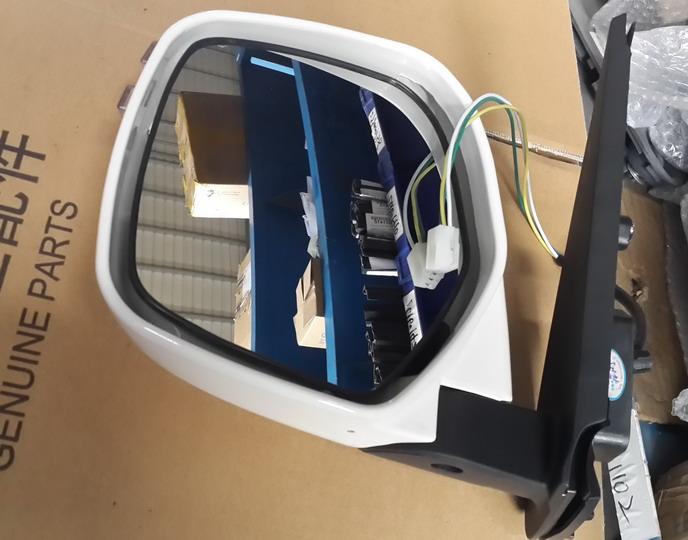 Exterior rearview mirror assembly, left rudder left side, thick-faced golden dragon white, electric, double row decorative strips, KS2