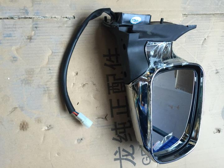 Exterior rearview mirror assembly, right rudder right side, thick-side chrome plating, electric, double lights, KS