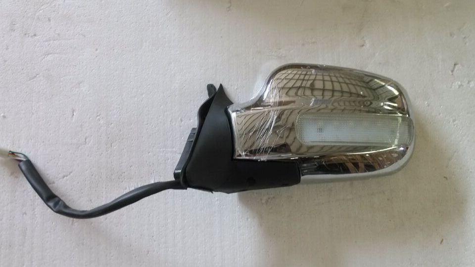 Exterior rearview mirror assembly, left side of left rudder, thick-side chrome plating, electric, double-row lights, KS