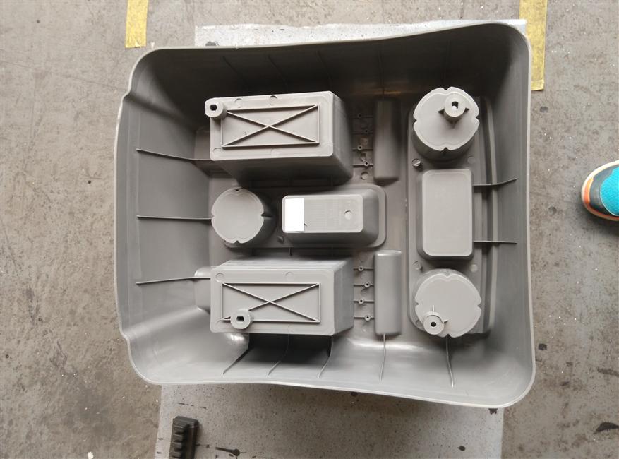 Storage box assembly, 12 models, universal, front handbrake, gray, KS2-1