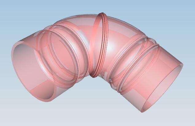 Hose-intercooling, silicone, D102, flat bent pipe-90°, 160*160