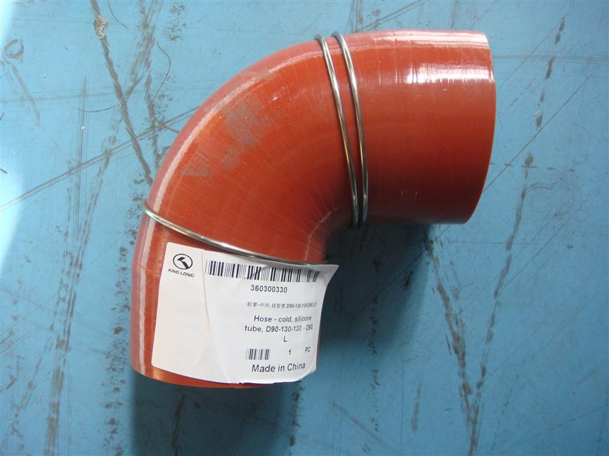 Hose-intercooling, silicone, D89, flat bent pipe-90°, 130*130